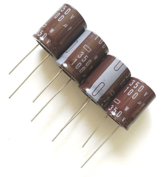 日本ケミコン 電解コンデンサー 100μF350V 105℃ 4個セット