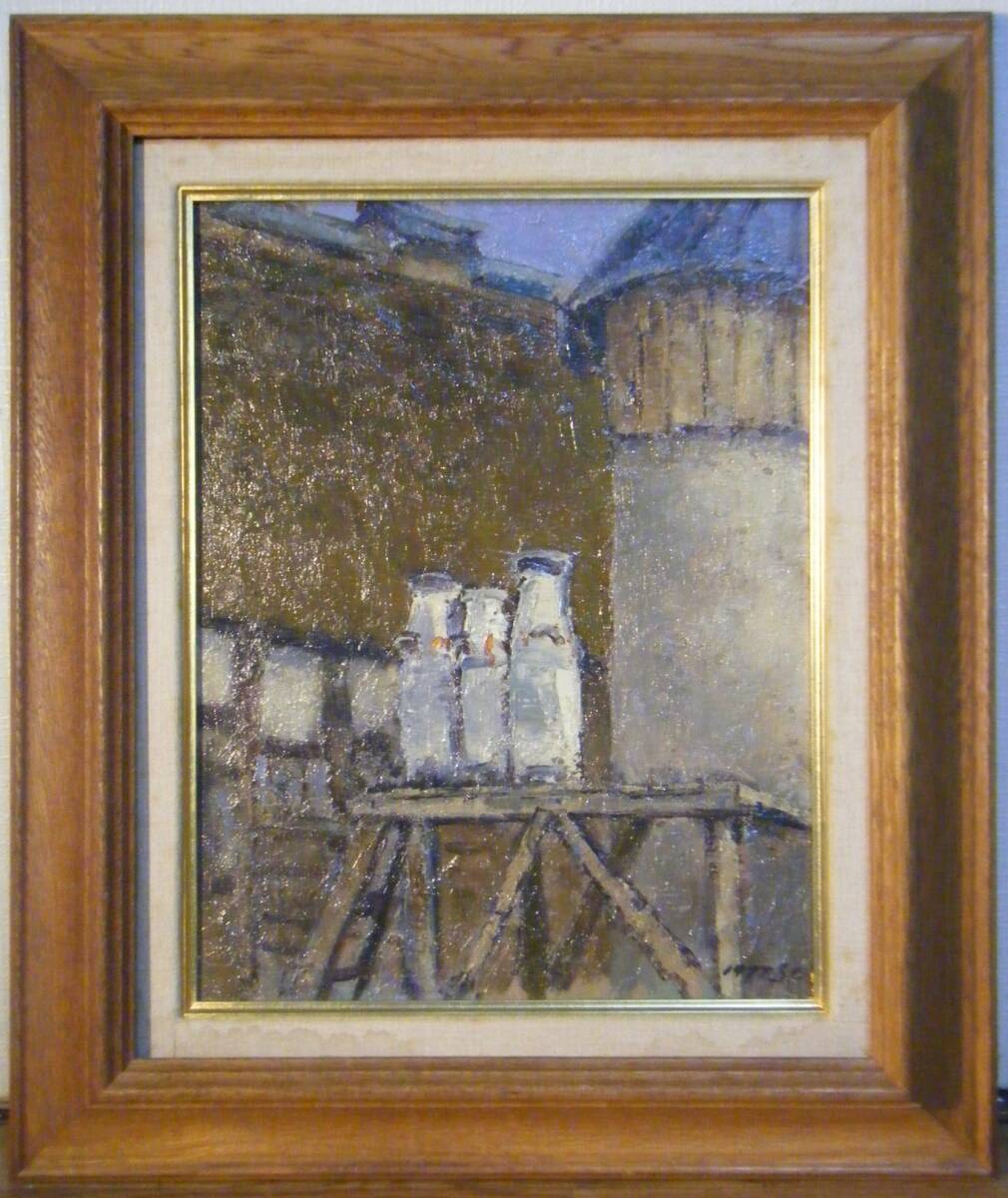 辻朗 油彩画 風景画 金色フレーム 穏やかな色合いが素敵な作品です
