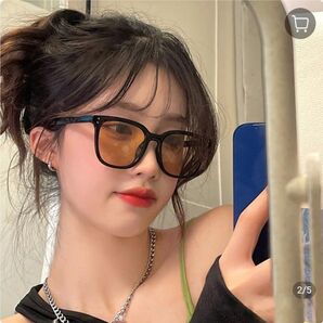 大人気! ウェリントンサングラス UV ケア 黒ぶち レンズブラウン 男女兼用 アウトドア ドライブ イベント 釣り