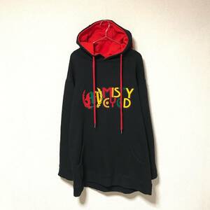 ★MISTY EYED ミスティアイド★メンズ トール パーカー スウェット 黒 ブラック プルオーバー ビッグロゴ size L スノーボード スキー