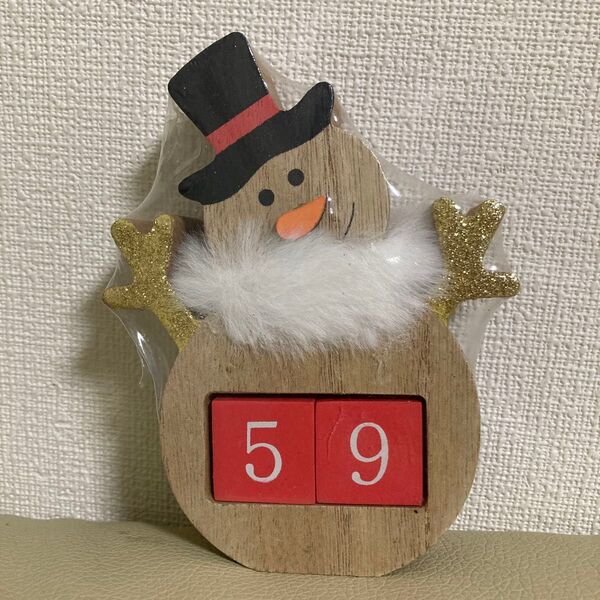 スノーマン カレンダー 木製 雪だるま