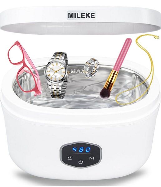 超音波洗浄機 脱気機能 600ml 大容量 40,000Hz 5段階タイマー 腕時計