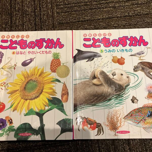 はなとやさいくだものうみのいきものこどものずかん ④⑤ 2冊