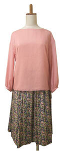  unused tag attaching! Macintosh firosofi-* long sleeve chiffon blouse + floral print skirt 