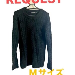 REQUEST リクエスト request ニット セーター 黒 ブラック Mサイズ Y2K