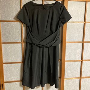 image イマージュ フロントクロスワンピース 黒 11号