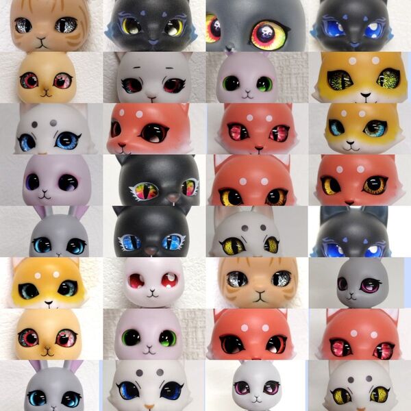 5種類セット カプセルドール 猫 カボションアイ ドールアイ カスタム 目 l