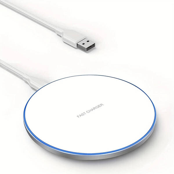 最新型 50W 高速 ワイヤレス充電器 USB付き パッド USB付き Type-C iPhone 15 14 13 12 11 白 ホワイト MMN0015