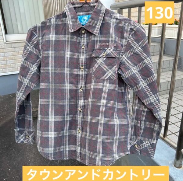 T&C SURF DESIGNS ネルシャツ グレー 130
