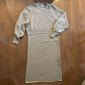 ☆美品☆ Discoat ニットワンピース グレー系 フリーサイズ