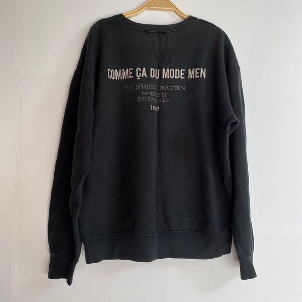 COMME A DU MODE MEN トレーナー 1987年製 刺繍ロゴ入り 古着 ブラック 昭和レトロ ビンテージ