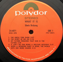 ★US ORIG PROMO LP★EDWIN BIRDSONG/What It Is 1972年 レアグルーヴ～サイケファンク傑作 JURASSIC 5ネタ ROY AYERS UBIQUITY 歌詞＋CS付_画像3