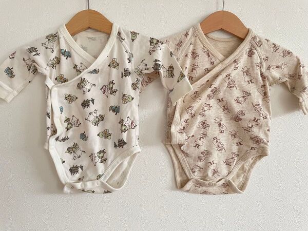 ユニクロ ムーミン ボディスーツ 肌着 ロンパース 70 長袖 スナフキン 北欧