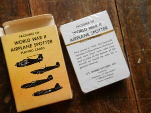  playing cards card no FACSIMILE OF WORLD WORⅡ AIRPLANE SPOTTER second next world large war fighter (aircraft) Play wing card beautiful. 