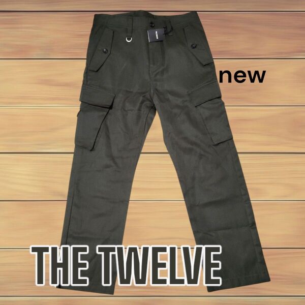 新品タグ THE TWELVE カーゴパンツ ワークパンツグリーン44