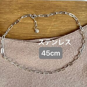 人気☆ステンレスクリップチェーンネックレス シルバー