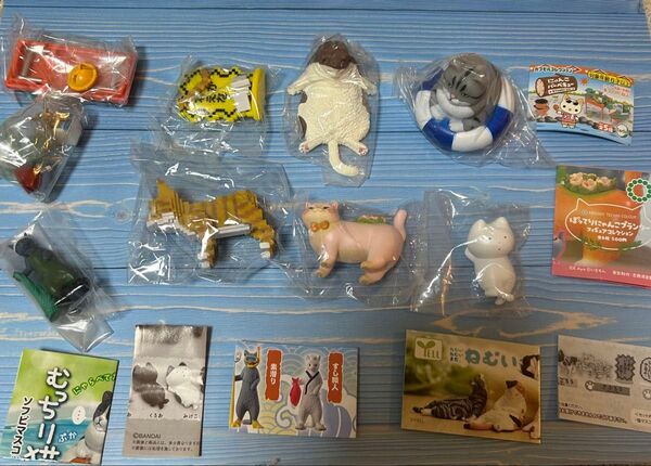 猫 ガチャガチャ まとめて むっちり猫 ぽってりにゃんこプランター にゃんこバーベキュー ねむいねむいまだねむい