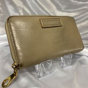 【WL16】訳あり マークバイマークジェイコブス MARC BY MARC JACOBS ラウンドファスナー 長財布 購入証明書付き ベージュ