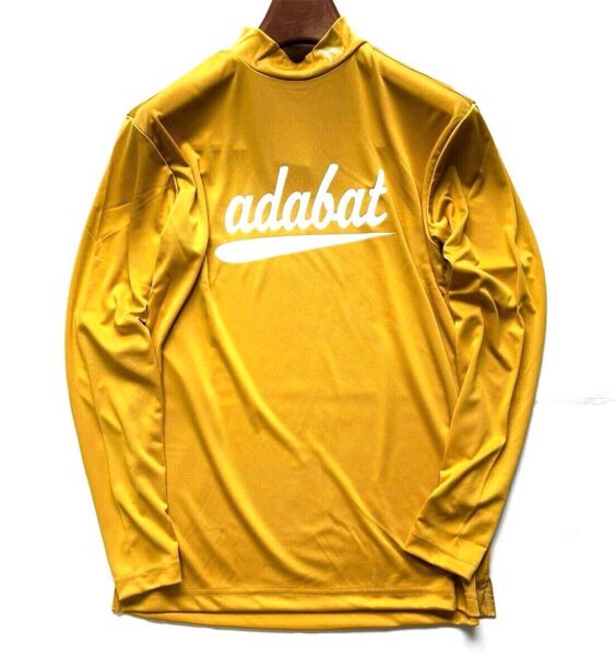 【adabat/アダバット】ゴルフ ストレッチ モックネック長袖シャツ L・マスタードイエロー系(未使用品)