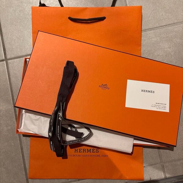 HERMES 空箱 ボックス リボン 紙袋 エルメス