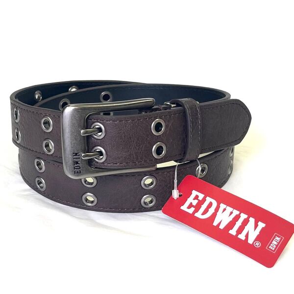 新品 EDWIN エドウィン 濃茶 メンズ ベルト カジュアル ゴルフ 56