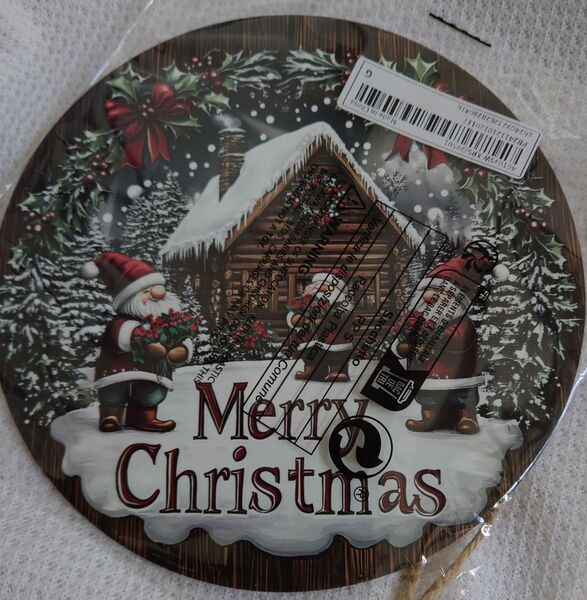 クリスマス 壁掛け 木製 リース 未開封