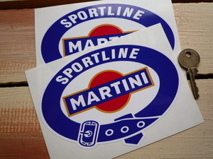 送料無料 Martini Sportline マルティーニ スポーツライン 102mm × 73m 2枚セット ステッカー デカール