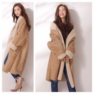  new goods Nano Universe fake mouton shawl coat regular price 15400 jpy 36