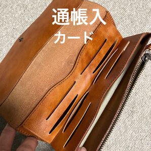 本革 通帳&カード入れ レザー