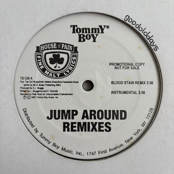 House Of Pain - Jump Around Remixes (Pete Rock/プロモオンリー/Promo/USオリジナル)