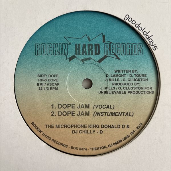 The Microphone King Donald D & DJ Chilly-D - Dope Jam / Outlaw (USオリジナル/レアミドル)