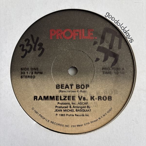 Rammelzee Vs. K-Rob - Beat Bop USオリジナル/激レアオールドスクール)
