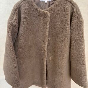 GLOBAL WORK グローバルワーク ボア ノーカラーコート 120cm モカ