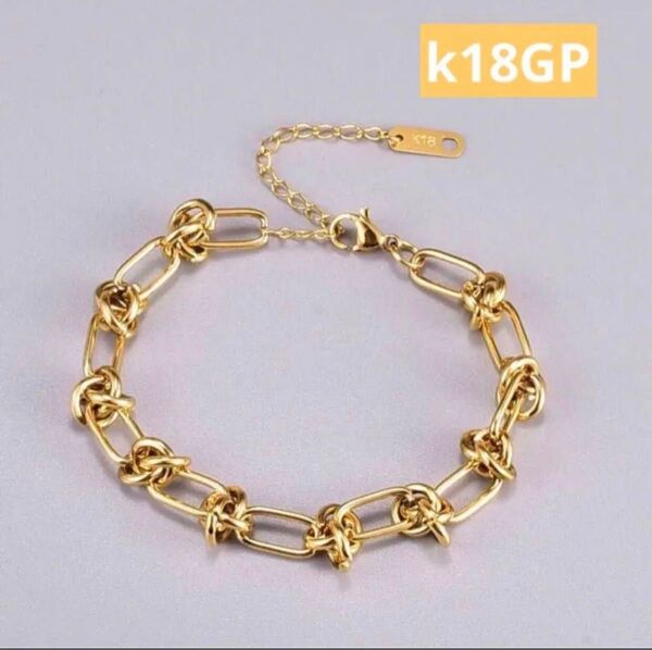 チェーンブレスレット ゴールド k18仕上げ k18GP ステンレス