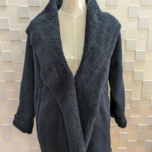 any sis エニィスィス ムートン調 コート アウター ネイビー L ボア