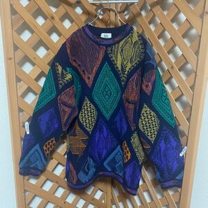 3Dニット Modighani COOGI 風 総柄 マルチカラー