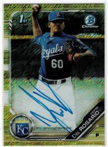 2019 Bowman Chrome Yefri Del Rosario Auto Gold Shimmer Refractor /50