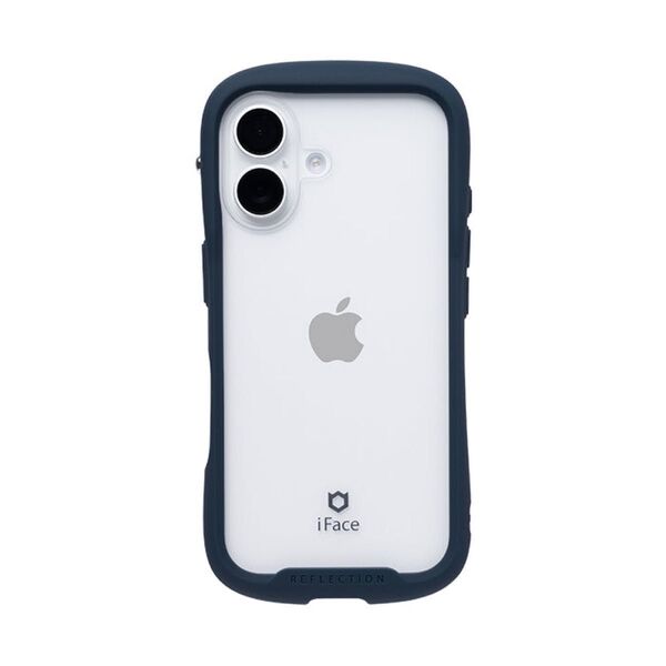 定番 新品 iFace Reflection iPhone16 Plus ネイビー 強化ガラス クリアケース アイフォン16プラス