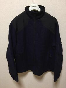 USA古着 WOOL RICH ウールリッチ ジップアップ ウールジャケット ネイビー L