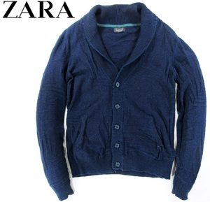 ZARA MAN ザラ メンズ ショールカラー コットンニットカーディガン