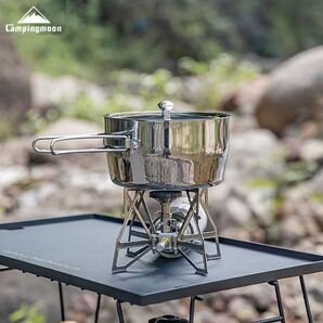 CAMPINGMOONキャンピングムーン ステンレス片手鍋 CC-18 アウトドアクッカー キャンプ鍋 全面三層鋼 18cm