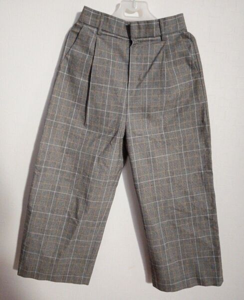 グレー チェック柄 カジュアルパンツ パンツ S チェック パンツ チェック柄 秋冬用 s