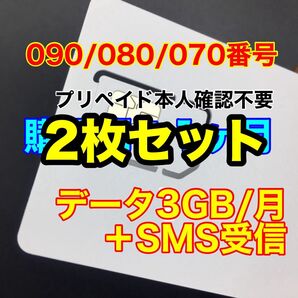 プリペイドSIMカード データ通信3GB/月 データ通信専用 SMS受信可能