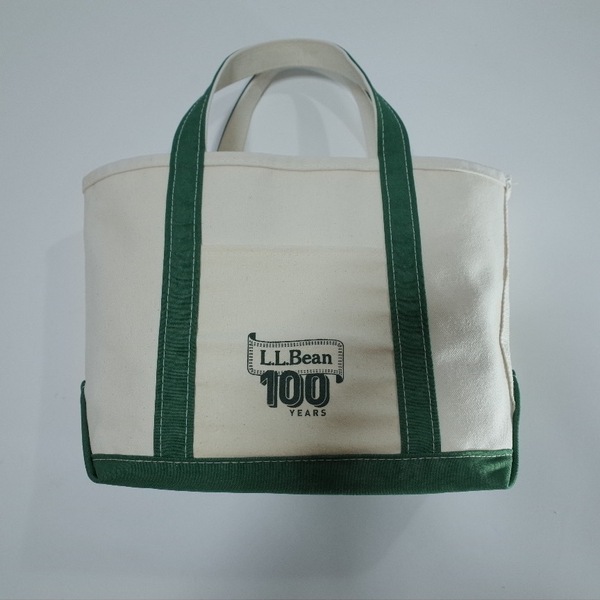 L.L Bean boat & tote 100 years anniversary 100周年記念 M トート グリーン/ナチュラル LLビーン トートバッグ