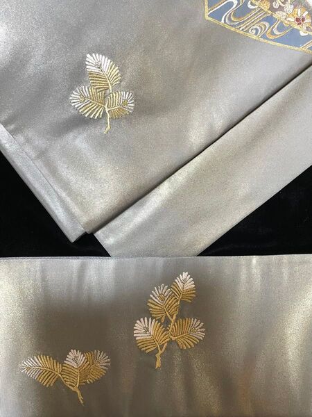 逸品 正絹 松 二重太鼓の作り帯