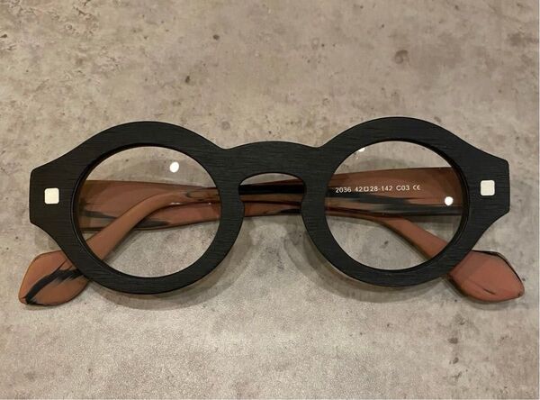 木目 ロイド ラウンド型 ジョンレノン サングラス 伊達メガネ 丸型眼鏡 レトロ 木製めがね