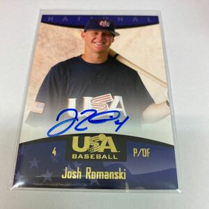 Josh Romanski 2007 USA Baseball autoの