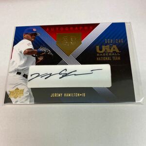 Jeremy Hamilton 2008 UD USA Baseball auto /249