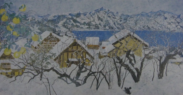 Hajime Ogasawara, [Nieve de primavera], De un raro libro de arte enmarcado., Nuevo con marco, Buen estado, gastos de envío incluidos, cuadro, pintura al óleo, Naturaleza, Pintura de paisaje
