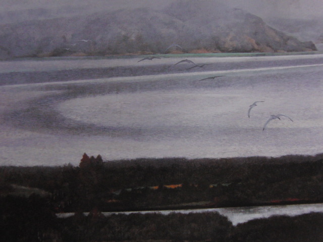 Кадзуо Хаяси, [Туманное озеро Сарома], Из редкой художественной книги в рамке., Абсолютно новый, с рамкой, Хорошее состояние, почтовые расходы включены, рисование, картина маслом, Природа, Пейзаж
